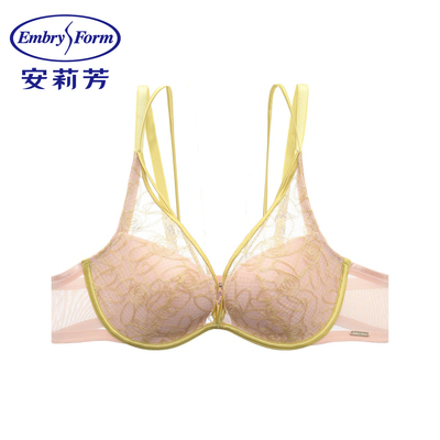 安莉芳正品内衣女刺绣蕾丝性感大胸显小聚拢透气舒适文胸EB01122
