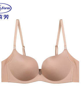 安莉芳正品内衣女无钢圈光面无痕小胸聚拢一片式舒适文胸EB00812