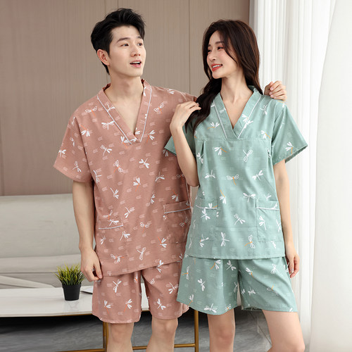 汗蒸服女款休闲纯棉情侣套装美容桑拿服加大码男洗浴按摩足疗浴衣