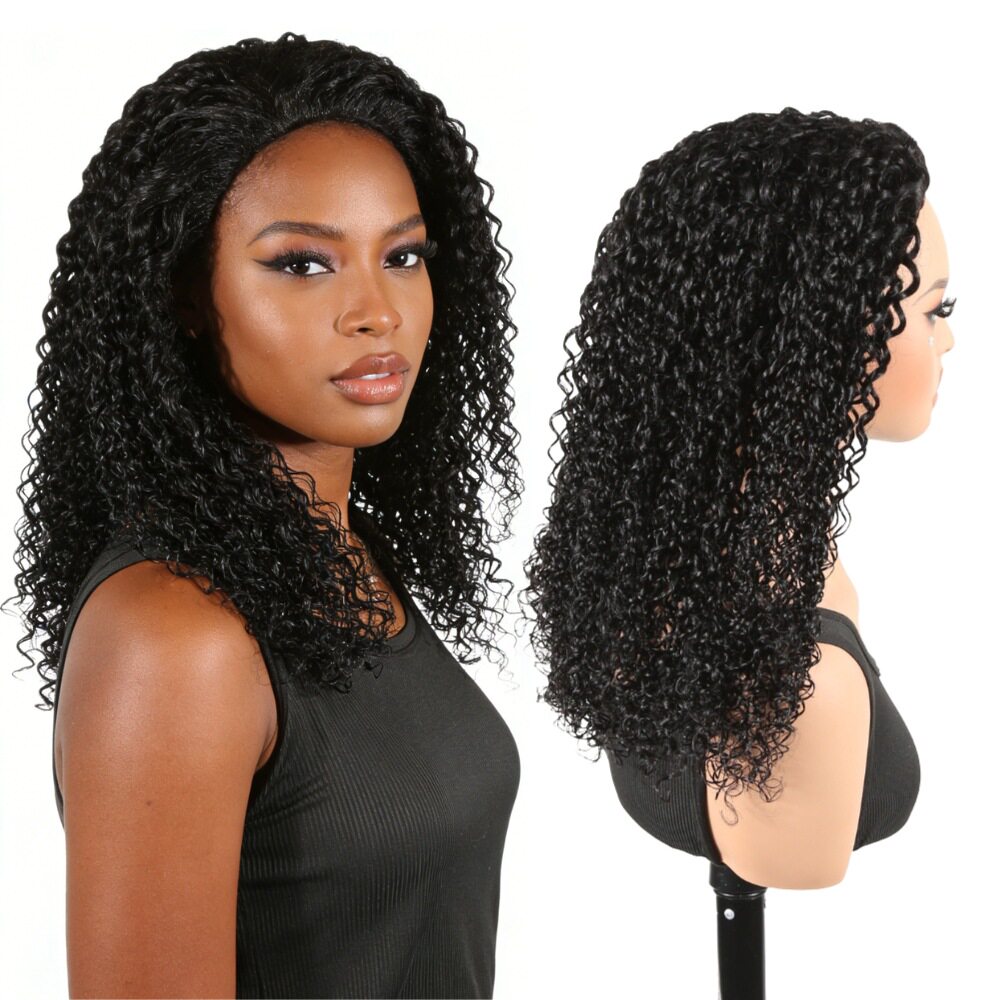 Pixie Curly Half Wig Glueless Human Hair Wig For Black Girls