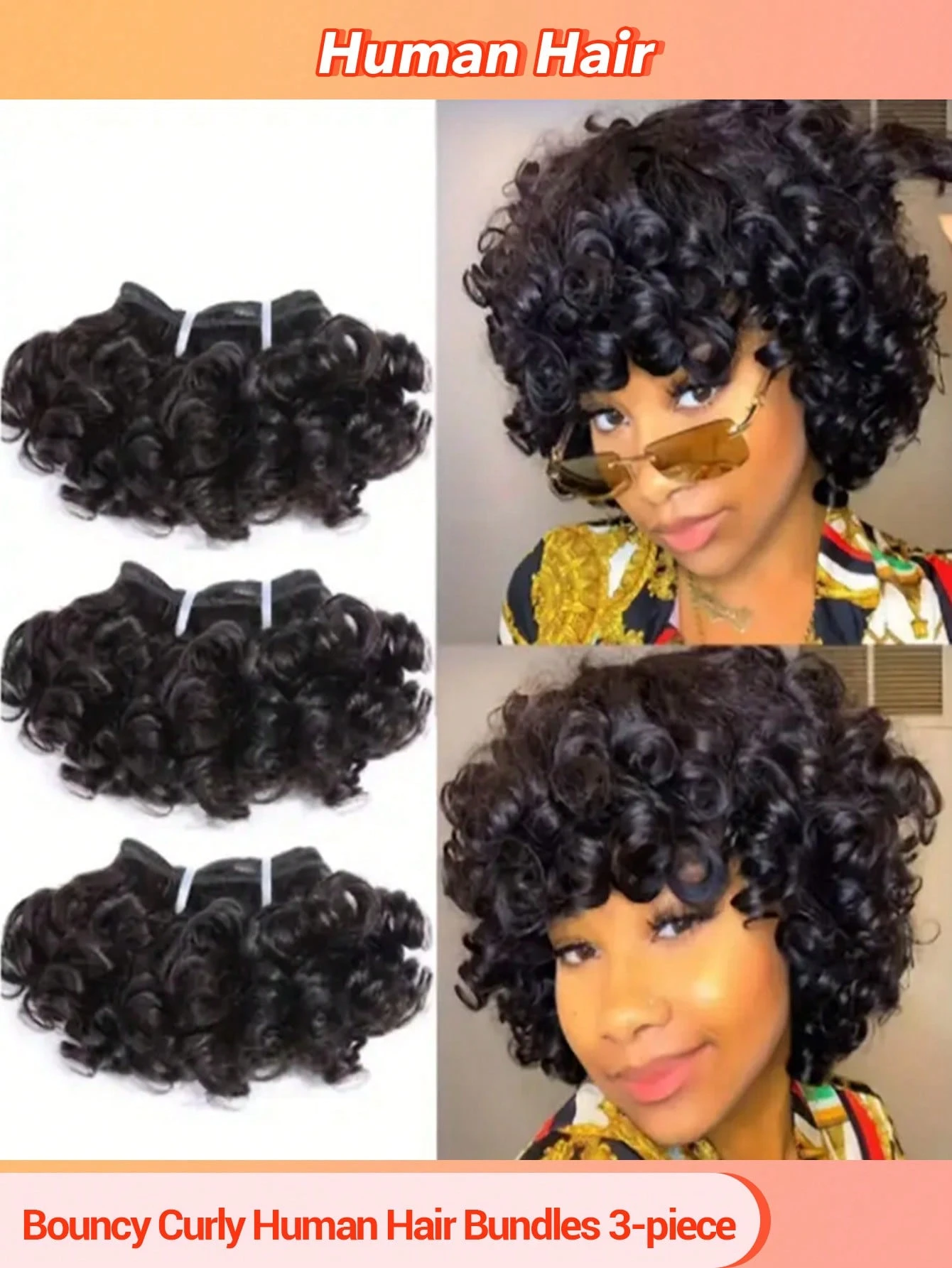 跨境人发发帘human hair loose wave自然色人发bundles假发240g