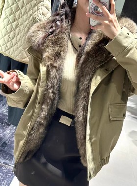 十年老店正品MO家同款2025冬新短款派克服毛领外套女MBE4COT020