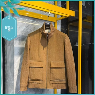 T25冬季新款男士温州欧版修身保暖白鹅绒简约针织纯色立领羽绒服