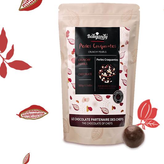 贝可臻蒂巧克力脆脆珠500g黑巧白巧牛巧焦糖风味蛋糕饼干装饰原料