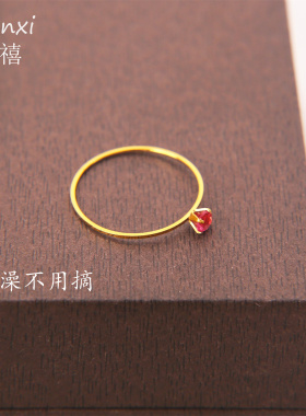 mini闪钻极细戒指单钻锆石指环