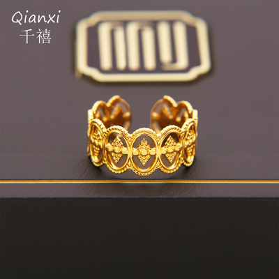 轻奢气质宫廷风镂空开口戒指