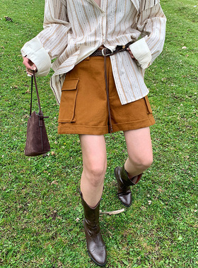 「1.19/春季上新」UNITY MODE 立体口袋工装短裤休闲裤女