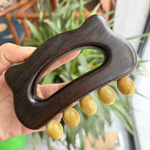 牛角带脉刷紫光檀牛角五齿经络刷刮痧板全身通用按摩器