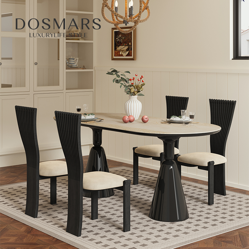 大司马圣杯洞石岩板餐桌