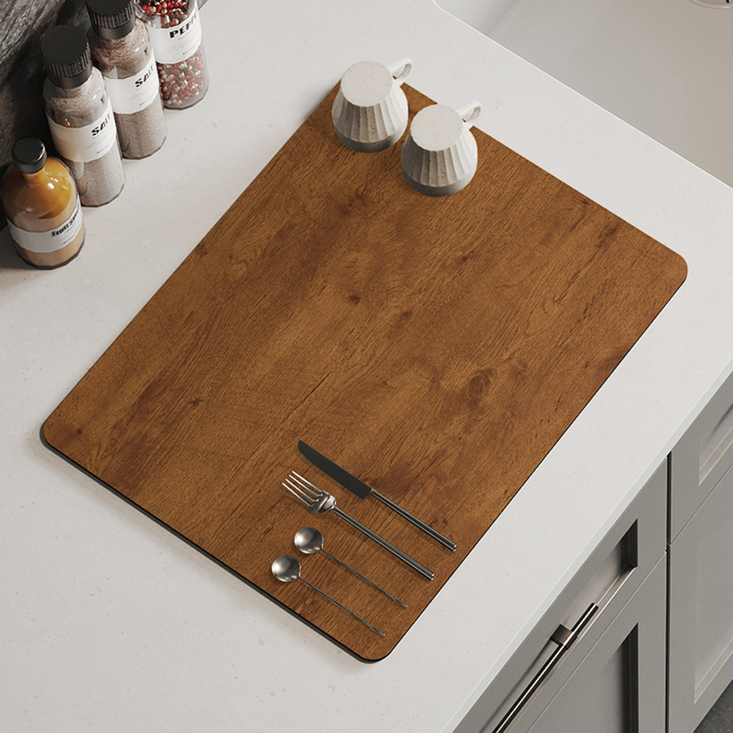 领雁仿木纹厨房台面沥水垫吸水垫