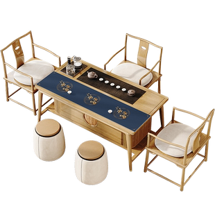 新中式茶台桌布防水防烫禅意长条喝茶保护垫pvc长方形皮革茶桌垫