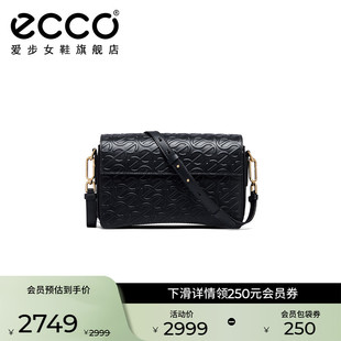 ECCO爱步女包斜挎包 大号方包9107894 复古真皮单肩包通勤包