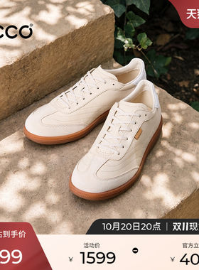 ECCO爱步休闲鞋女 2026新款百搭小白鞋复古运动德训鞋 柔酷235803