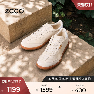 ECCO爱步休闲鞋女 2026新款百搭小白鞋复古运动德训鞋 柔酷235803