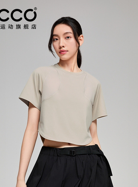 ECCO x NRL联名 26新设计感运动T恤女休闲亲肤短袖女款EN253T026