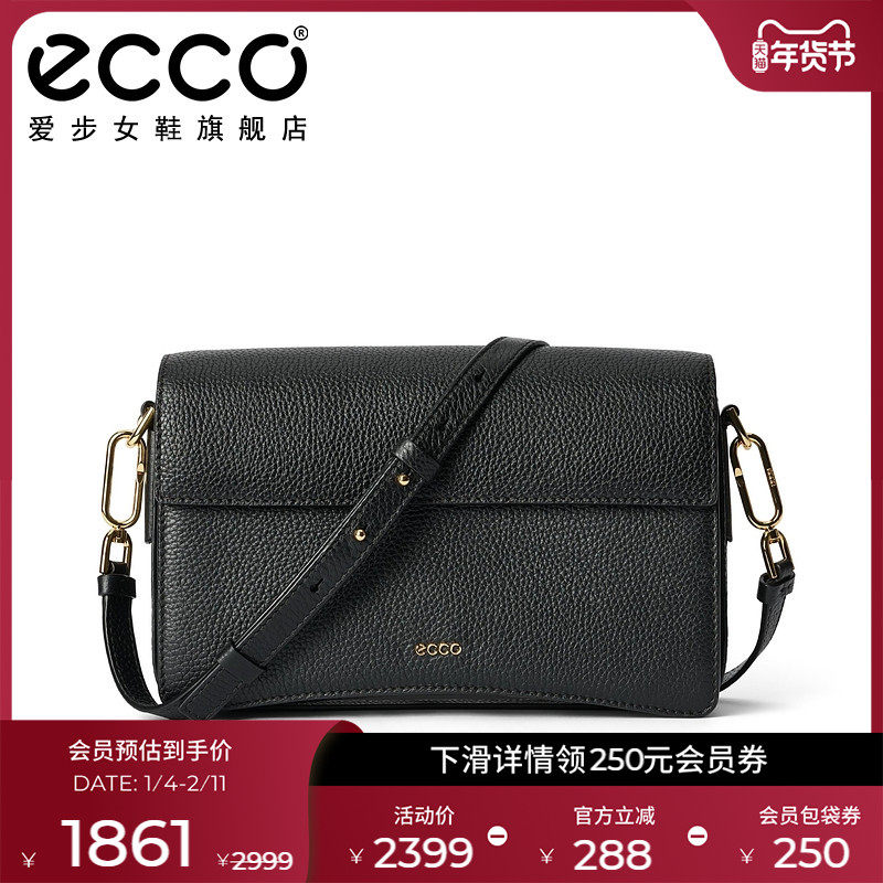 ECCO爱步斜挎包女 真皮单肩包时尚通勤大容量包 大号方包9107776,箱包皮具/热销女包/男包,小方包,淘宝优惠券,粉丝福利购,淘宝优惠卷
