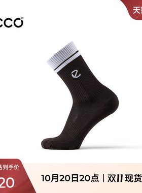ECCO爱步袜子 运动透气舒适柔软休闲跑步男女款中筒袜9085670