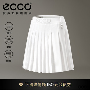 ECCO爱步短裙女 简约舒适弹力休闲运动白色百褶裙EG251SK001F