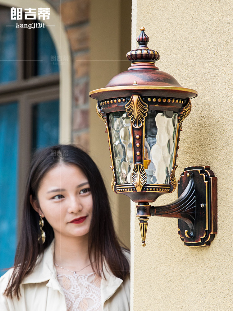 Outdoor wall lights waterproof European style outdoor balcony wall lights villa courtyard lights door wall hanging light exterior wall column wall lights