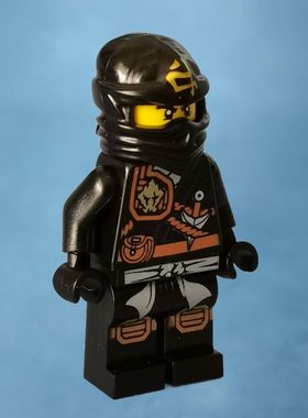 乐购搭建忍者人仔njo124黑忍者 寇 Cole塑料拼装积木玩具儿童配件