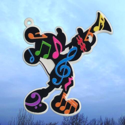 Disney迪士尼 音乐米奇吹号橡胶包包书包手机锁匙挂件