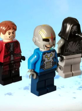 乐购建构积木超级英雄 银河护卫队 人仔 sh127 星爵 含头盔 76019