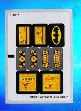 乐购建构76034超级英雄蝙蝠侠快艇大战丧钟套装贴纸片21411/21412