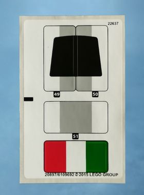 乐购建构75912超级赛车系列 保时捷911GT终点线套装20897装饰贴纸