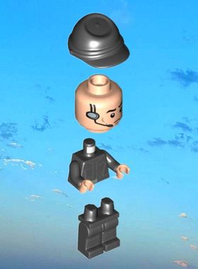 乐购建构星球大战航天飞机飞行员911832黑迷你躯干装饰76382身体