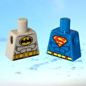 乐购搭建 蝙蝠侠和超人配件10724身体76382躯干76382 88585身躯