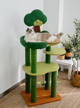 布偶缅因肥猫猫窝猫树猫爬架一体剑麻猫玩具攀爬猫架大床网红豪华