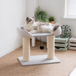 升级网红大床猫窝猫爬架粗剑麻柱布偶缅因大型猫矮脚猫玩具猫抓板