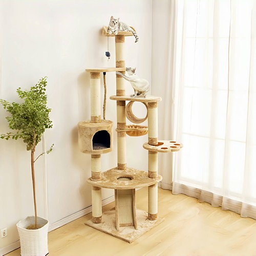 出口日本！猫爬架猫窝剑麻猫树猫跳台猫窝一体大型猫抓柱 - 封面