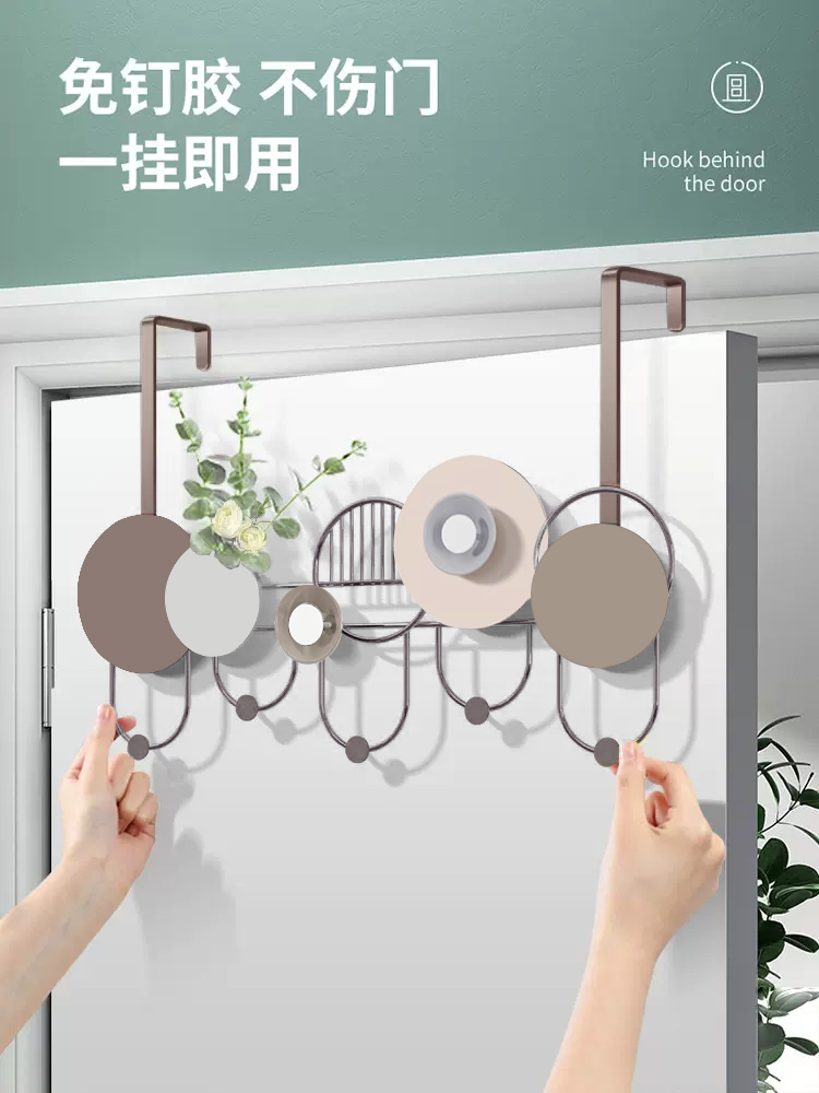 门后挂钩挂衣架轻奢创意门上免打孔门背式收纳置物衣服挂架衣帽钩