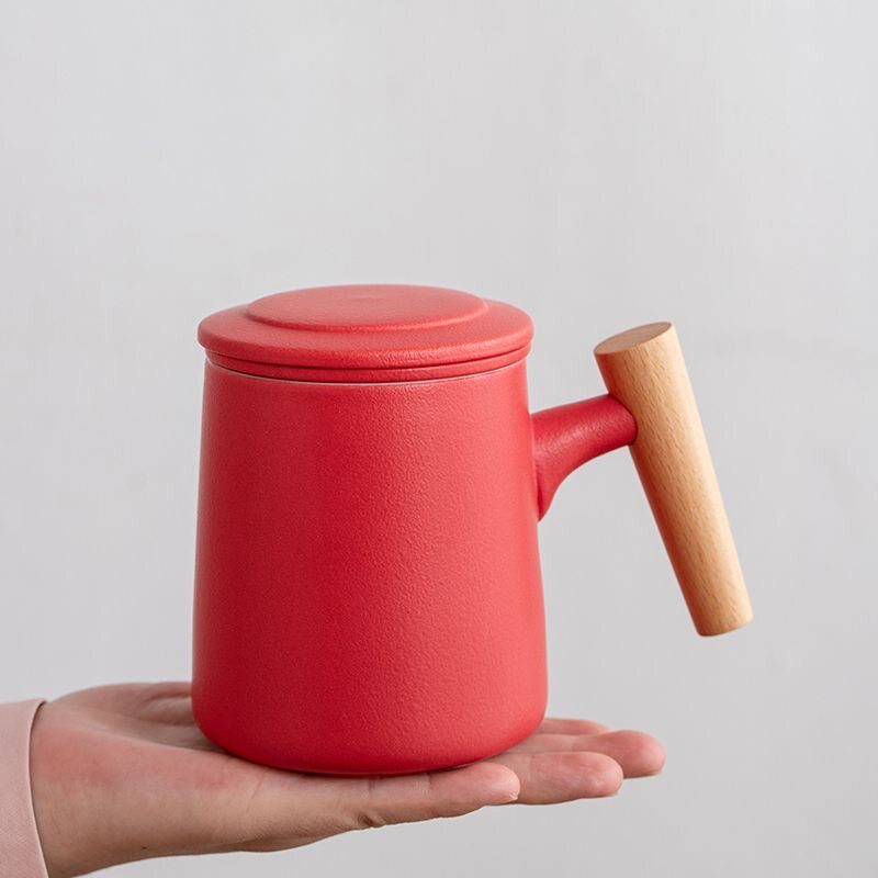 陶瓷茶杯滤茶杯茶水分离过滤个人专用水杯女士男士喝茶杯子泡茶杯