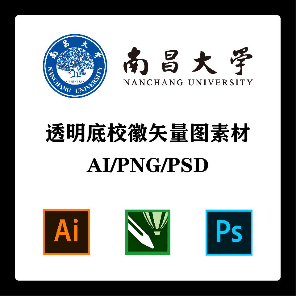 南昌大学校徽高清无水印logo南大透明底ppt标识ai矢量设计psd