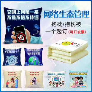 网络安全生态环境治理网络诈骗谣言文明上网知识宣传礼品抱枕靠垫