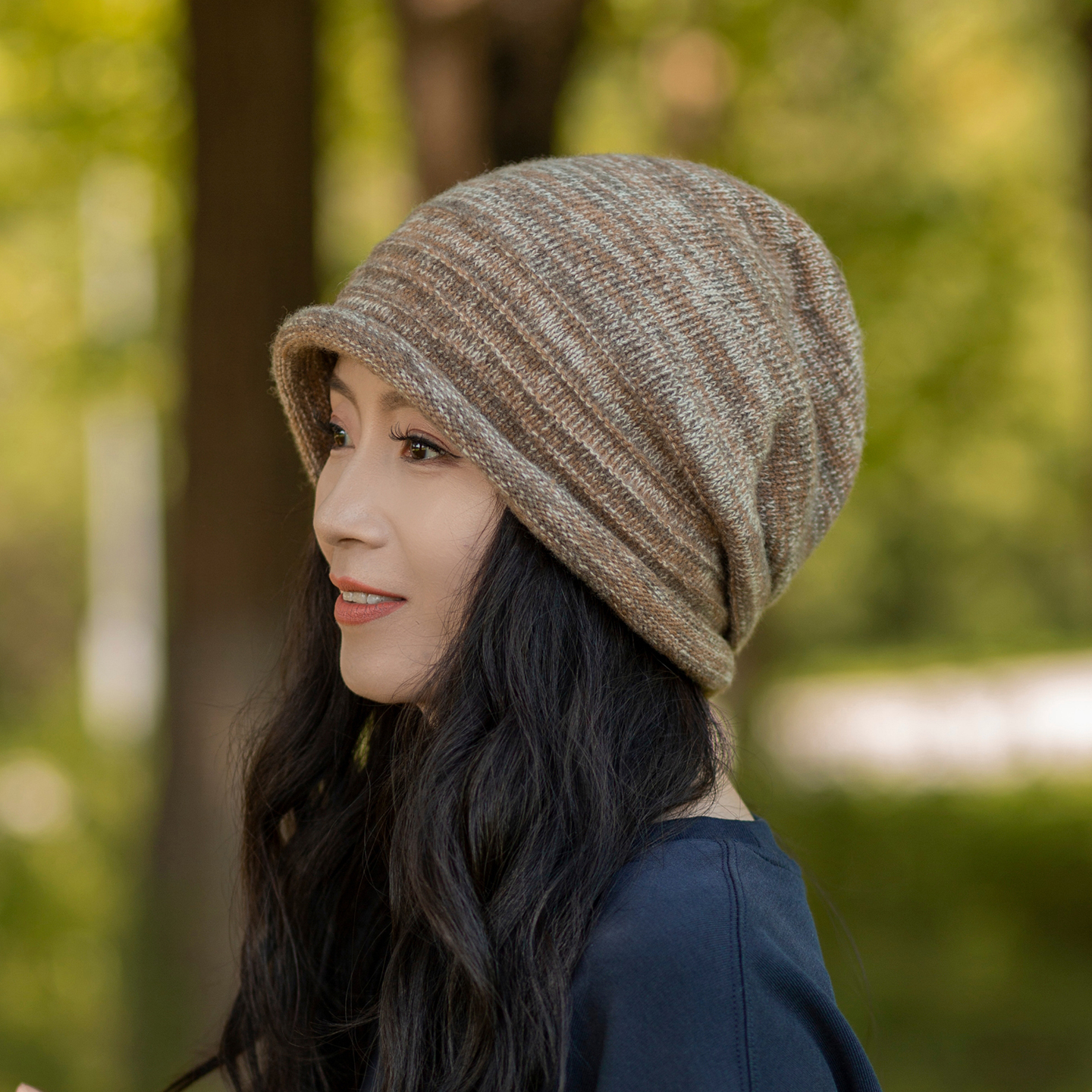 2025新款秋冬卷边针织毛线帽