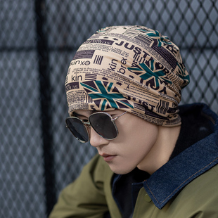 帽子男春秋2025新款时尚百搭潮流男款帽子围脖两用男士包头帽防晒