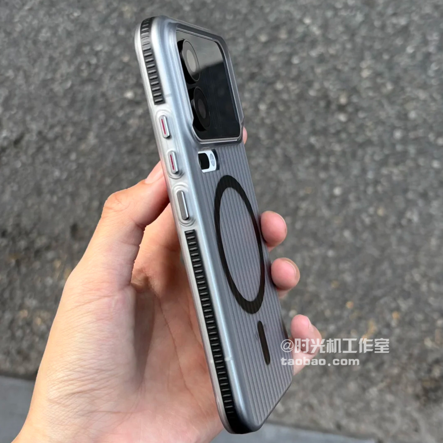 侧边防滑条纹边框适用小米17冰雾透明瓦楞磁吸壳17Promax手机套15Ultra防指纹14/13肤感几何创意小众男女新款