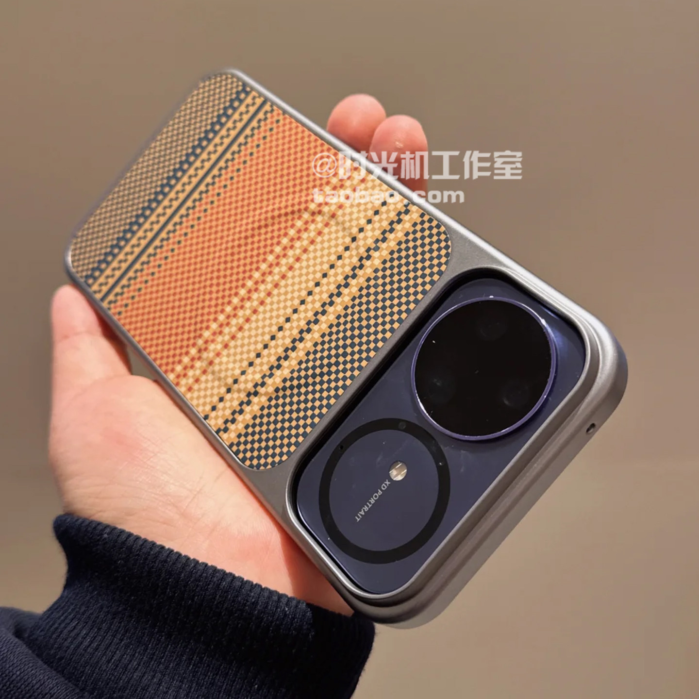 日落橙凯夫拉碳纤维纹理磁吸壳适用华为Nova15Ultr手机壳Mate80Promax防指纹荣耀500电镀银边Magic8套70air硬