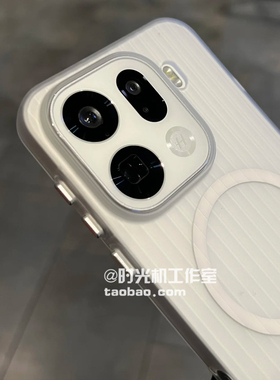 冰雾磨砂白光栅瓦楞磁吸壳适用OPPOFindx9手机壳X9Pro透明Reno14/13一加15硬1+13/Ace2薄X8Ultra条纹X7男女套