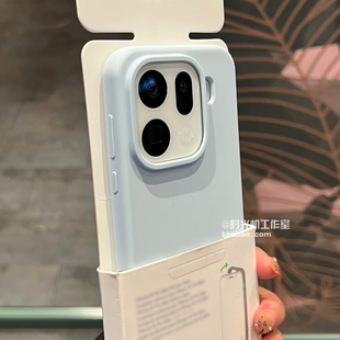 韩系奶油蓝抗黄15液态硅胶适用OPPOFindx9手机壳X9Pro纯色Reno14软糯x6肤感13 2防指纹10高级感x7Ultra女x8s