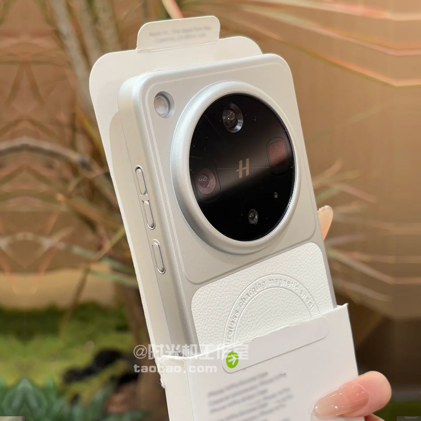 月光白荔枝纹磁吸壳适用OPPOFindx8手机壳X9Pro皮质皮纹X8Ultra无线充电电镀边秒变一加15小香风男女1+15防摔