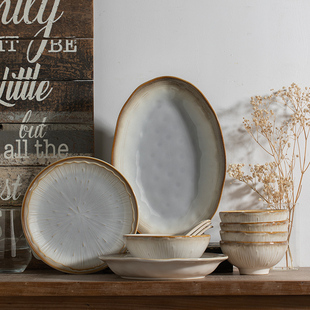 玉泉陶瓷高温釉下彩陶瓷盘子菜盘家用餐具套装西餐盘意面盘沙拉盘