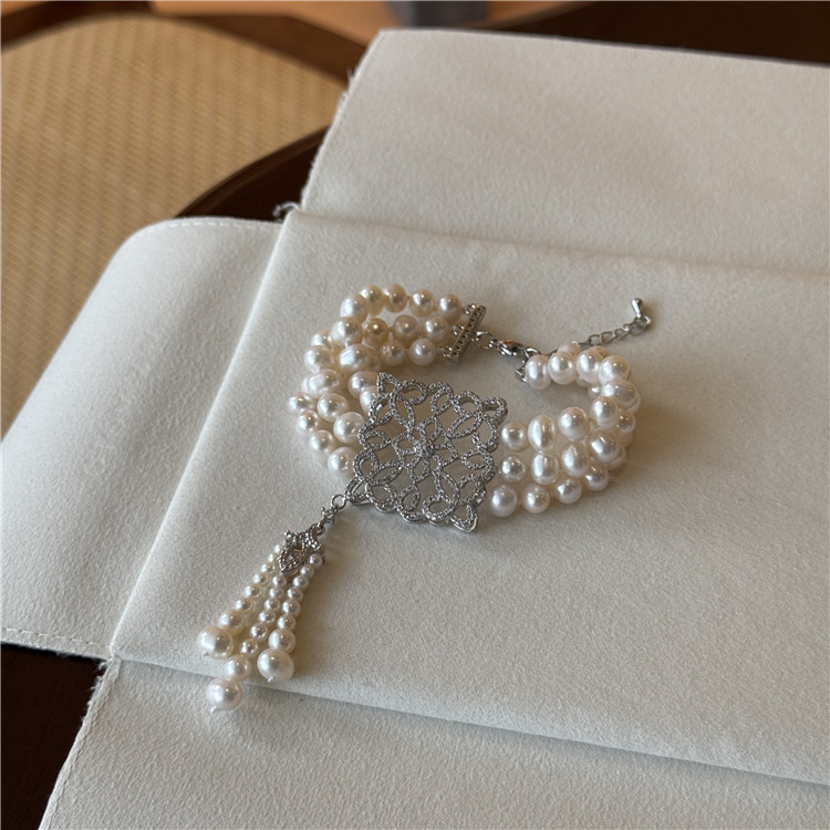 天然淡水珍珠多层豪华手链时尚女