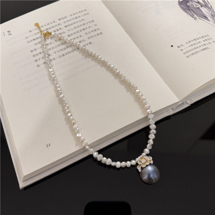 马贝珍珠吊坠简约百搭锁骨链首饰