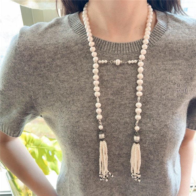 天然淡水珍珠长款毛衣链小众设计高级感流苏个性时尚项链名媛颈饰,珠宝/钻石/翡翠,颈饰,淘宝优惠券,粉丝福利购,淘宝优惠卷