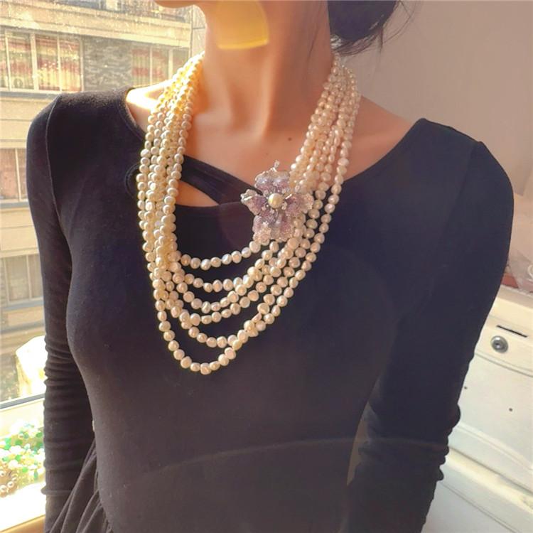 首饰高贵多层毛衣链奢华长款大气