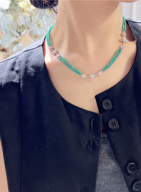 玛瑙锁骨链女多层首饰女气质百搭